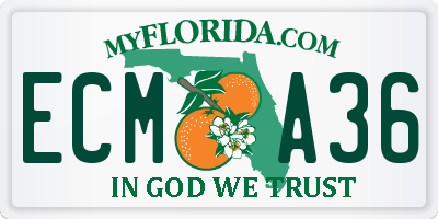 FL license plate ECMA36