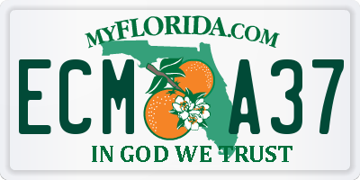 FL license plate ECMA37
