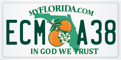 FL license plate ECMA38