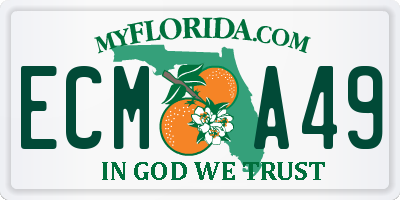 FL license plate ECMA49