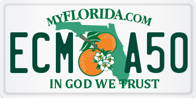 FL license plate ECMA50