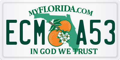 FL license plate ECMA53