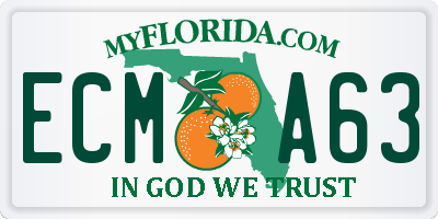 FL license plate ECMA63