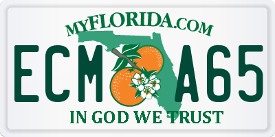 FL license plate ECMA65