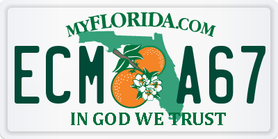 FL license plate ECMA67