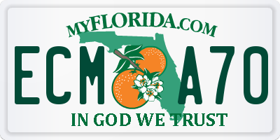FL license plate ECMA70