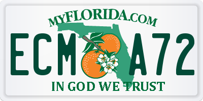 FL license plate ECMA72