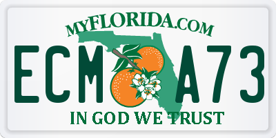 FL license plate ECMA73