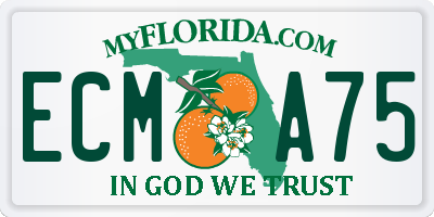 FL license plate ECMA75
