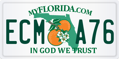 FL license plate ECMA76