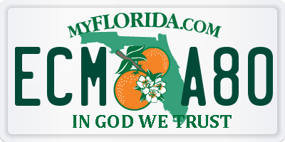 FL license plate ECMA80