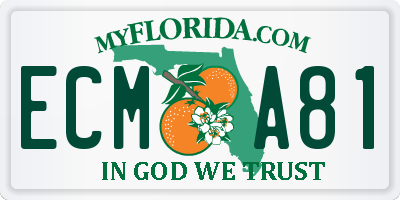 FL license plate ECMA81