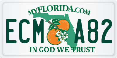 FL license plate ECMA82