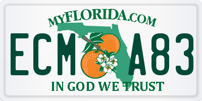 FL license plate ECMA83