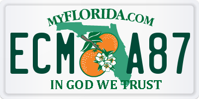 FL license plate ECMA87