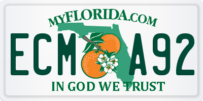 FL license plate ECMA92
