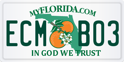 FL license plate ECMB03