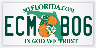 FL license plate ECMB06