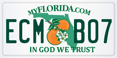 FL license plate ECMB07