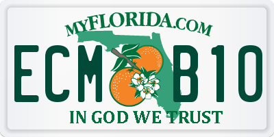 FL license plate ECMB10