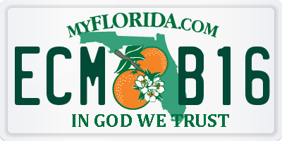 FL license plate ECMB16