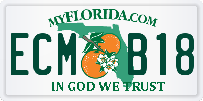 FL license plate ECMB18