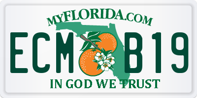 FL license plate ECMB19