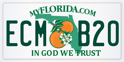 FL license plate ECMB20
