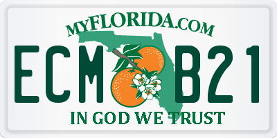 FL license plate ECMB21