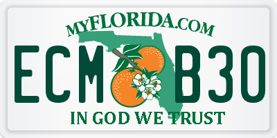 FL license plate ECMB30