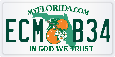 FL license plate ECMB34