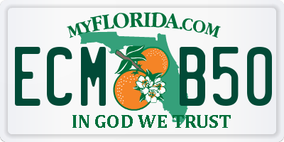 FL license plate ECMB50