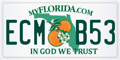 FL license plate ECMB53
