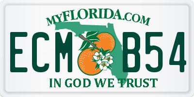 FL license plate ECMB54