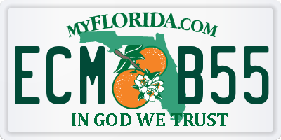 FL license plate ECMB55