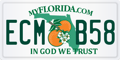 FL license plate ECMB58