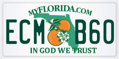 FL license plate ECMB60