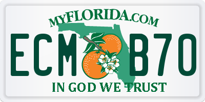 FL license plate ECMB70