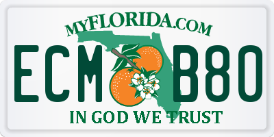 FL license plate ECMB80