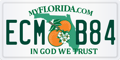 FL license plate ECMB84