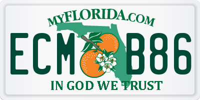 FL license plate ECMB86