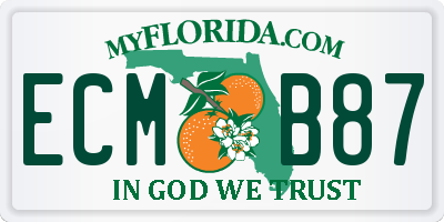 FL license plate ECMB87