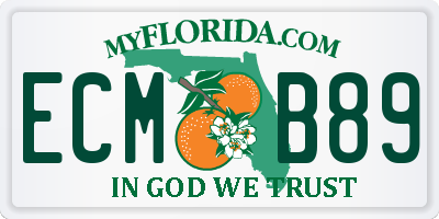 FL license plate ECMB89