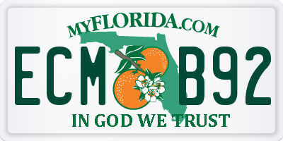 FL license plate ECMB92