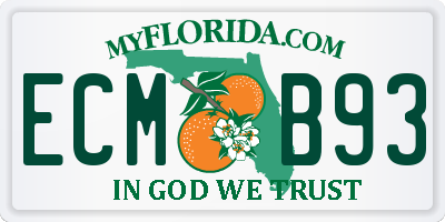 FL license plate ECMB93