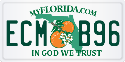 FL license plate ECMB96
