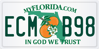 FL license plate ECMB98