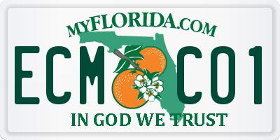FL license plate ECMC01