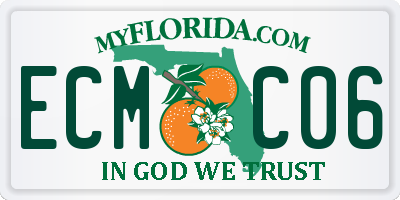 FL license plate ECMC06