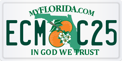 FL license plate ECMC25